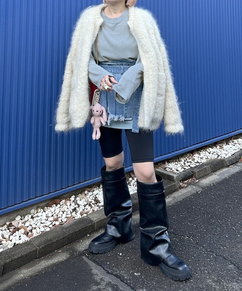 Alley Tokyo(アリートーキョー)の「スラブシアーカットロンTロング(Tシャツ/カットソー・レディース・ライム/サックスブルー系/ピンク/ホワイト/ブラック・FREE)」の20枚目の写真