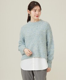 【洗える】リボンヤーンミックス ニット
