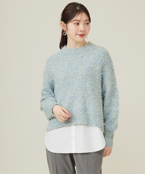 【セール】【洗える】リボンヤーンミックス ニット（ニット/セーター）｜any SiS（エニィスィス）
