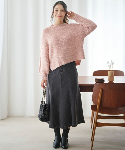 【セール】【洗える】リボンヤーンミックス ニット（ニット/セーター）｜any SiS（エニィスィス）