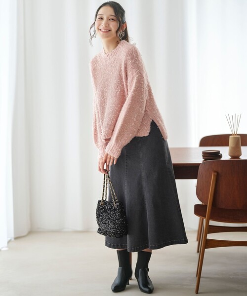 【セール】【洗える】リボンヤーンミックス ニット（ニット/セーター）｜any SiS（エニィスィス）