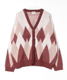 GLOSTER | 【限定展開】【GLOSTER/グロスター】モヘヤライク カーディガン (チェック/アーガイル)(カーディガン/ボレロ)