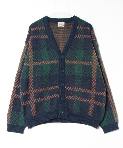 GLOSTER（グロスター）の「【限定展開】【GLOSTER/グロスター】モヘヤライク カーディガン (チェック/アーガイル)（カーディガン/ボレロ・メンズ・グレー系その他/ベージュ系その他/グリーン系その他/ブルー系その他・M/L/XL）」の3枚目の写真