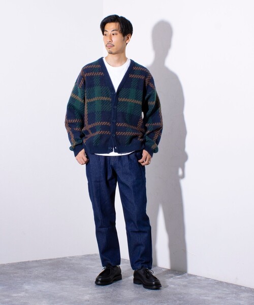 GLOSTER（グロスター）の「【限定展開】【GLOSTER/グロスター】モヘヤライク カーディガン (チェック/アーガイル)（カーディガン/ボレロ・メンズ・グレー系その他/ベージュ系その他/グリーン系その他/ブルー系その他・M/L/XL）」の6枚目の写真