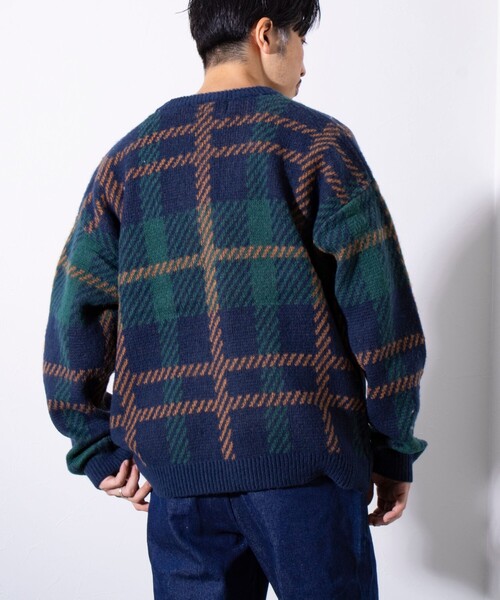 GLOSTER（グロスター）の「【限定展開】【GLOSTER/グロスター】モヘヤライク カーディガン (チェック/アーガイル)（カーディガン/ボレロ・メンズ・グレー系その他/ベージュ系その他/グリーン系その他/ブルー系その他・M/L/XL）」の8枚目の写真
