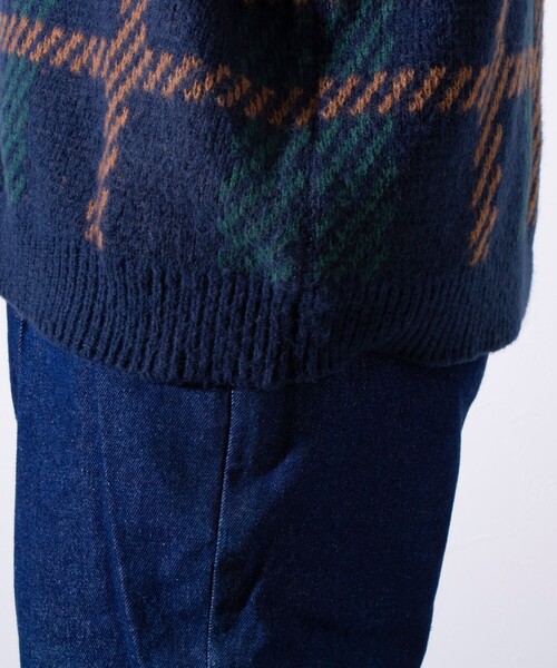 GLOSTER（グロスター）の「【限定展開】【GLOSTER/グロスター】モヘヤライク カーディガン (チェック/アーガイル)（カーディガン/ボレロ・メンズ・グレー系その他/ベージュ系その他/グリーン系その他/ブルー系その他・M/L/XL）」の13枚目の写真