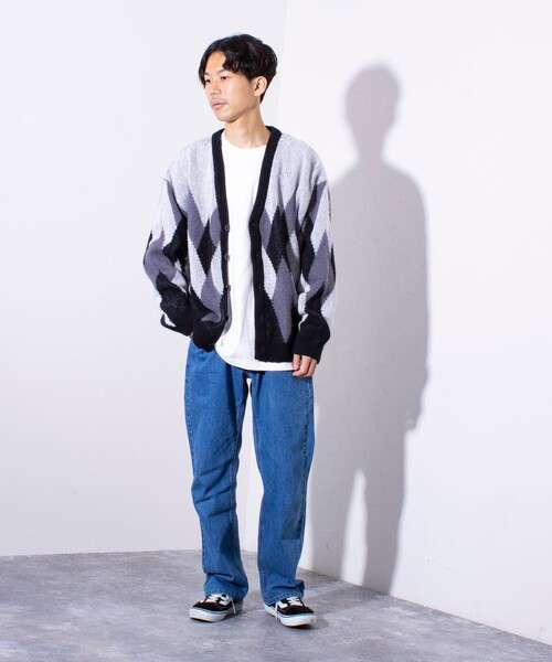 GLOSTER（グロスター）の「【限定展開】【GLOSTER/グロスター】モヘヤライク カーディガン (チェック/アーガイル)（カーディガン/ボレロ・メンズ・グレー系その他/ベージュ系その他/グリーン系その他/ブルー系その他・M/L/XL）」の15枚目の写真