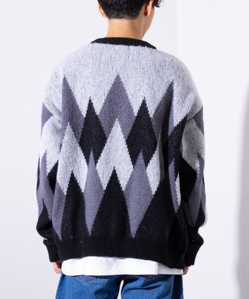 GLOSTER（グロスター）の「【限定展開】【GLOSTER/グロスター】モヘヤライク カーディガン (チェック/アーガイル)（カーディガン/ボレロ・メンズ・グレー系その他/ベージュ系その他/グリーン系その他/ブルー系その他・M/L/XL）」の17枚目の写真