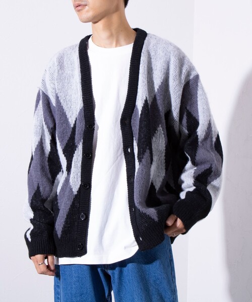 GLOSTER（グロスター）の「【限定展開】【GLOSTER/グロスター】モヘヤライク カーディガン (チェック/アーガイル)（カーディガン/ボレロ・メンズ・グレー系その他/ベージュ系その他/グリーン系その他/ブルー系その他・M/L/XL）」の19枚目の写真