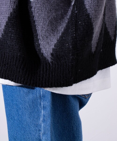 GLOSTER（グロスター）の「【限定展開】【GLOSTER/グロスター】モヘヤライク カーディガン (チェック/アーガイル)（カーディガン/ボレロ・メンズ・グレー系その他/ベージュ系その他/グリーン系その他/ブルー系その他・M/L/XL）」の21枚目の写真