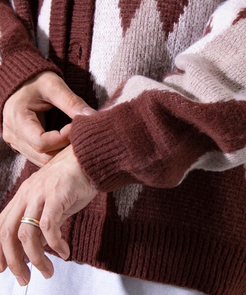 GLOSTER（グロスター）の「【限定展開】【GLOSTER/グロスター】モヘヤライク カーディガン (チェック/アーガイル)（カーディガン/ボレロ・メンズ・グレー系その他/ベージュ系その他/グリーン系その他/ブルー系その他・M/L/XL）」の22枚目の写真