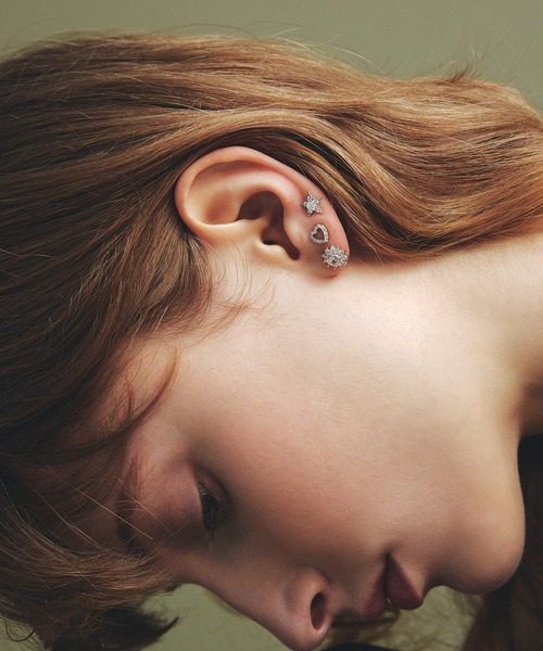 les bonbon(ルボンボン)の「【les bon bon】princess flower pierce BOB600(ピアス(両耳用)・レディース・シルバー・FREE)」の2枚目の写真