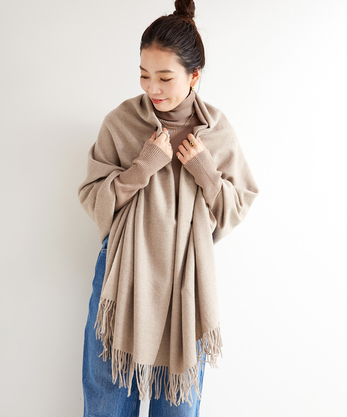 B.C STOCK(ベーセーストック)の「ウォッシャブルカシミヤタッチストール(マフラー・レディース・アイボリー/ベージュ/ピンク/チャコールグレー・FREE)」の2枚目の写真