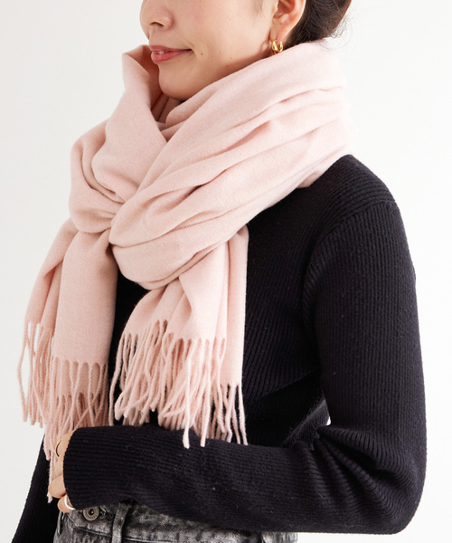 B.C STOCK(ベーセーストック)の「ウォッシャブルカシミヤタッチストール(マフラー・レディース・アイボリー/ベージュ/ピンク/チャコールグレー・FREE)」の4枚目の写真