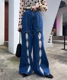HELLO.SANFRANCISCO | 【HELLO.SANFRANCISCO】レースカットアウトワイドデニムパンツ(デニムパンツ)