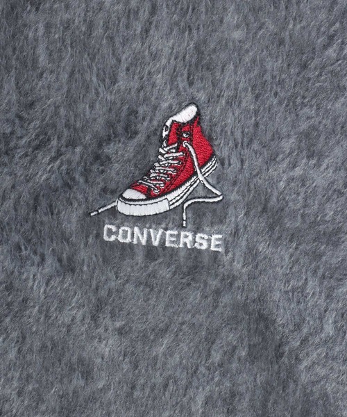 CONVERSE(コンバース)の「CONVERSE/コンバース シャギー裏起毛ボア サガラワッペン ワンポイント刺繍 プルオーバーパーカー レディース メンズ フーディー(パーカー・レディース・チャコール/ブルーグリーン/アッシュグレー/オフホワイト・M/L/LL)」の9枚目の写真