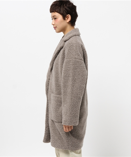 GLOBAL WORK（グローバルワーク）の「ボアチェスターコート/569331（チェスターコート・レディース・ブラウン/ダークグレー/ネイビー・LARGE/MEDIUM）」の16枚目の写真