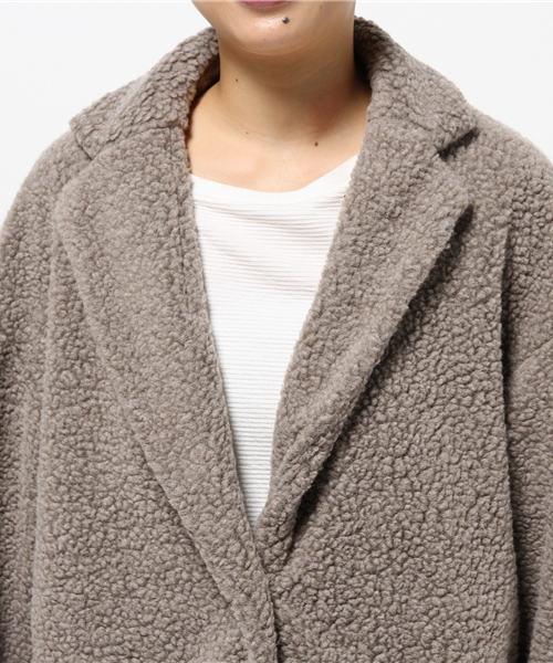 GLOBAL WORK（グローバルワーク）の「ボアチェスターコート/569331（チェスターコート・レディース・ブラウン/ダークグレー/ネイビー・LARGE/MEDIUM）」の19枚目の写真