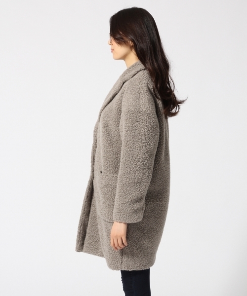 GLOBAL WORK（グローバルワーク）の「ボアチェスターコート/569331（チェスターコート・レディース・ブラウン/ダークグレー/ネイビー・LARGE/MEDIUM）」の7枚目の写真