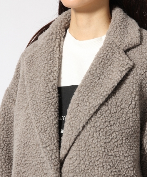 GLOBAL WORK（グローバルワーク）の「ボアチェスターコート/569331（チェスターコート・レディース・ブラウン/ダークグレー/ネイビー・LARGE/MEDIUM）」の9枚目の写真