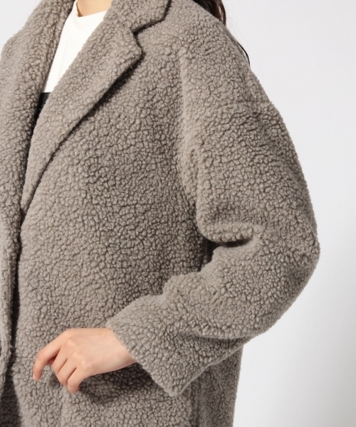 GLOBAL WORK（グローバルワーク）の「ボアチェスターコート/569331（チェスターコート・レディース・ブラウン/ダークグレー/ネイビー・LARGE/MEDIUM）」の11枚目の写真