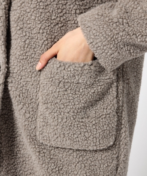 GLOBAL WORK（グローバルワーク）の「ボアチェスターコート/569331（チェスターコート・レディース・ブラウン/ダークグレー/ネイビー・LARGE/MEDIUM）」の12枚目の写真