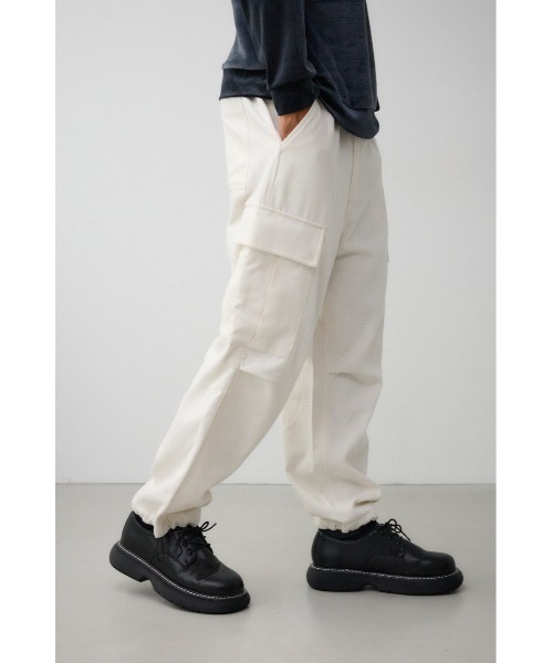 AZUL by moussy(アズールバイマウジー)の「フェイクメルトンカーゴパンツ(スラックス・メンズ・チャコールグレー/ブラック/アイボリー・MEDIUM/LARGE)」の4枚目の写真