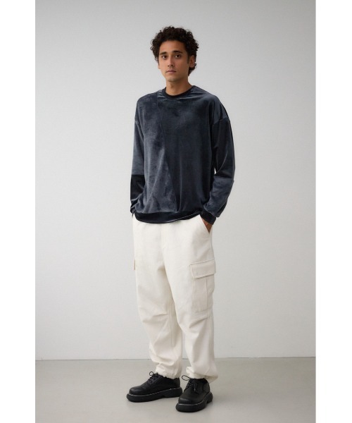 AZUL by moussy(アズールバイマウジー)の「フェイクメルトンカーゴパンツ(スラックス・メンズ・チャコールグレー/ブラック/アイボリー・MEDIUM/LARGE)」の6枚目の写真