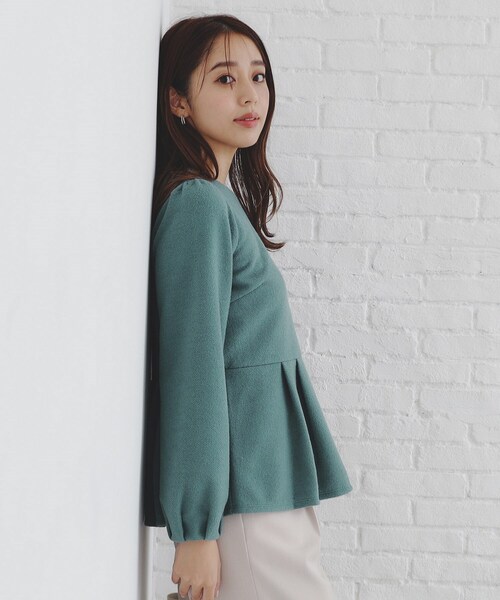 index(インデックス)の「◆起毛ツイード調ジャージトップス【洗濯機洗い可】(Tシャツ/カットソー・レディース・グレー/ブルーグリーン/ベージュ系その他7/ブラック系3・40/42/36/38)」の4枚目の写真