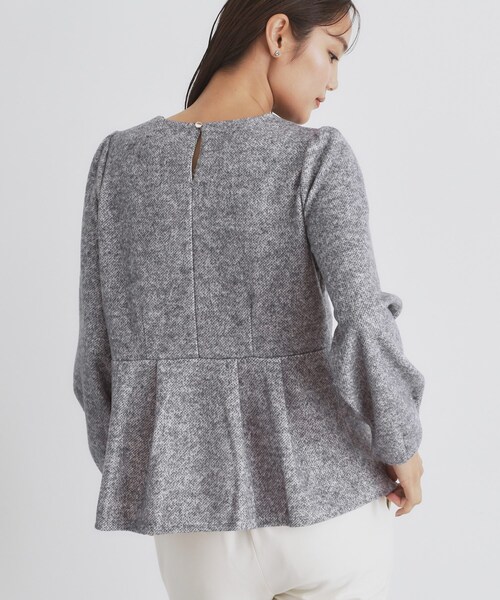 index(インデックス)の「◆起毛ツイード調ジャージトップス【洗濯機洗い可】(Tシャツ/カットソー・レディース・グレー/ブルーグリーン/ベージュ系その他7/ブラック系3・40/42/36/38)」の5枚目の写真