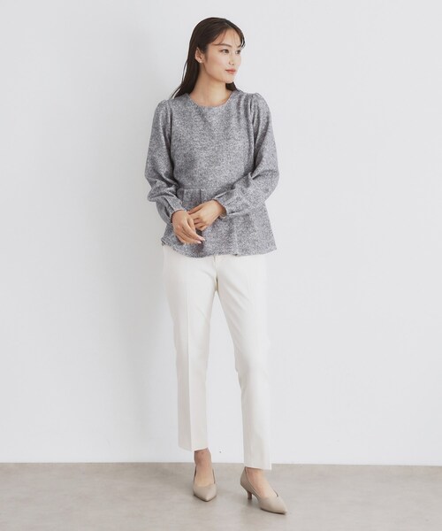 index(インデックス)の「◆起毛ツイード調ジャージトップス【洗濯機洗い可】(Tシャツ/カットソー・レディース・グレー/ブルーグリーン/ベージュ系その他7/ブラック系3・40/42/36/38)」の6枚目の写真