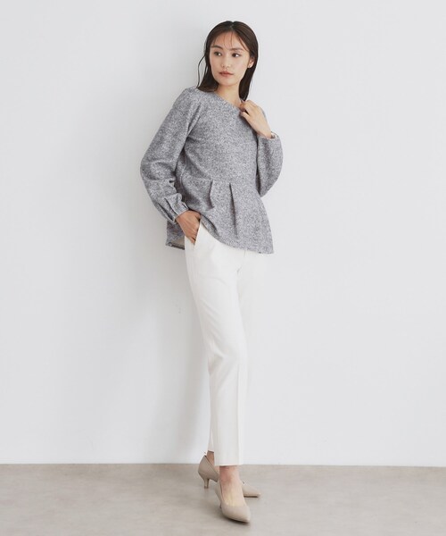 index(インデックス)の「◆起毛ツイード調ジャージトップス【洗濯機洗い可】(Tシャツ/カットソー・レディース・グレー/ブルーグリーン/ベージュ系その他7/ブラック系3・40/42/36/38)」の7枚目の写真