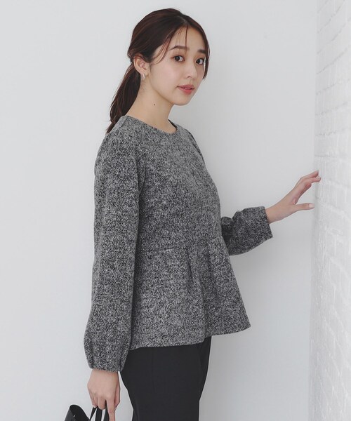 index(インデックス)の「◆起毛ツイード調ジャージトップス【洗濯機洗い可】(Tシャツ/カットソー・レディース・グレー/ブルーグリーン/ベージュ系その他7/ブラック系3・40/42/36/38)」の9枚目の写真