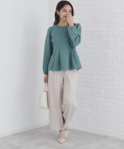 index(インデックス)の「◆起毛ツイード調ジャージトップス【洗濯機洗い可】(Tシャツ/カットソー・レディース・グレー/ブルーグリーン/ベージュ系その他7/ブラック系3・40/42/36/38)」の14枚目の写真