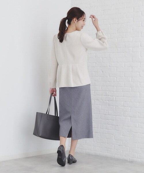 index(インデックス)の「◆起毛ツイード調ジャージトップス【洗濯機洗い可】(Tシャツ/カットソー・レディース・グレー/ブルーグリーン/ベージュ系その他7/ブラック系3・40/42/36/38)」の19枚目の写真