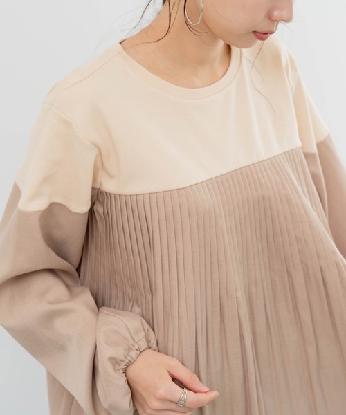 refinedworks(リファインドワークス)の「【refinedworks】カットソーと布帛の異素材ミックスプルオーバー!(Tシャツ/カットソー・レディース・ベージュ/ブラウン/チャコールグレー・FREE)」の21枚目の写真