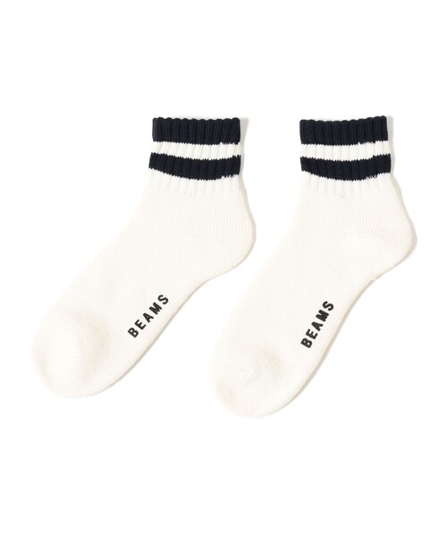 BEAMS（ビームス）の「ライン ソックス（ソックス/靴下・メンズ・ブラック/オフホワイト/ホワイト・ONE SIZE）」の2枚目の写真