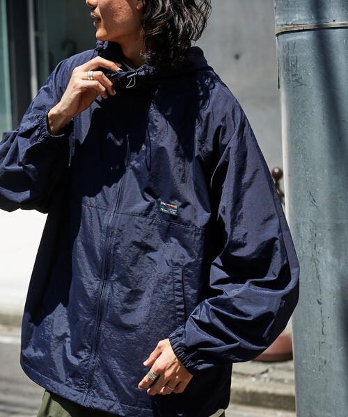 【美品】  Jeans／ ジップナイロンジャケット（M） セール】限定展開 ビッグシルエット ナイロンフーディージャケット