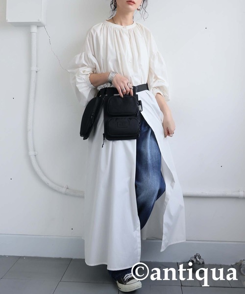antiqua(アンティカ)の「セパレートボディバッグ(ボディバッグ/ウエストポーチ・レディース・ブラック/カーキ・FREE)」の3枚目の写真