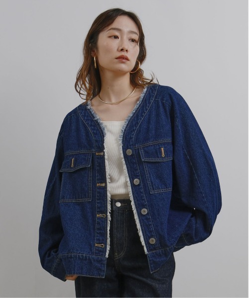 JUNYA WATANABE デニム ノーカラージャケット フリンジ仕上げ eYe JUNYA WATANABE COMME des GARCONS MAN 綿デニム Levi′s W