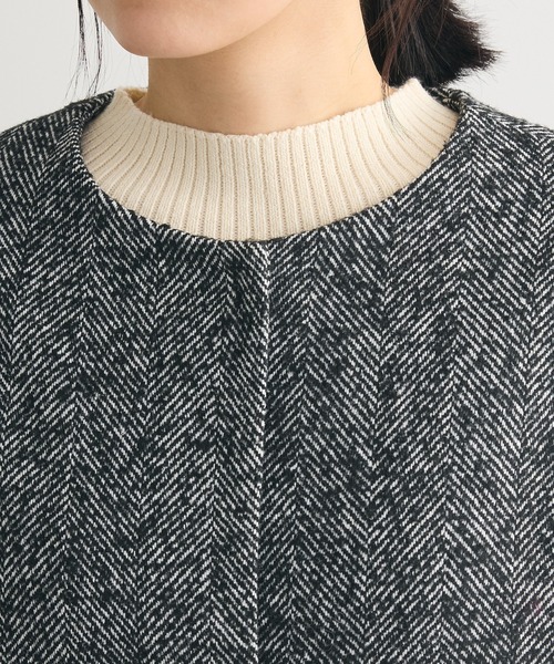 Green Parks(グリーンパークス)の「ヘリンボーンノーカラーコート(ノーカラーコート・レディース・その他・FREE)」の10枚目の写真