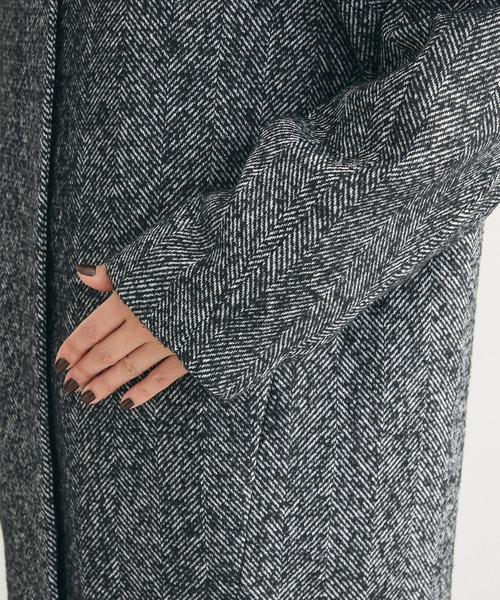 Green Parks(グリーンパークス)の「ヘリンボーンノーカラーコート(ノーカラーコート・レディース・その他・FREE)」の11枚目の写真