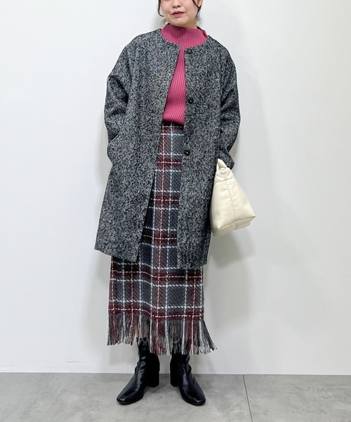 Green Parks(グリーンパークス)の「ヘリンボーンノーカラーコート(ノーカラーコート・レディース・その他・FREE)」の20枚目の写真