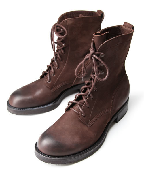 MR.OLIVE（ミスターオリーブ）の「【撥水レザー】WATER PROOF NUBUCK LEATHER / LACE UP LOGGER BOOTS（ブーツ・メンズ・ブラウン/ブラック・9h/10h/8h/7h）」の5枚目の写真
