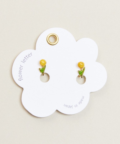 Zoule(ゾーラ)の「Zoule ゾーラ:FLOWER LETTER SERIES flower letter2 花 花言葉 チューリップ タンポポ マーガレット イヤリング(イヤリング・レディース・レッド/ホワイト/イエロー・FREE)」の3枚目の写真