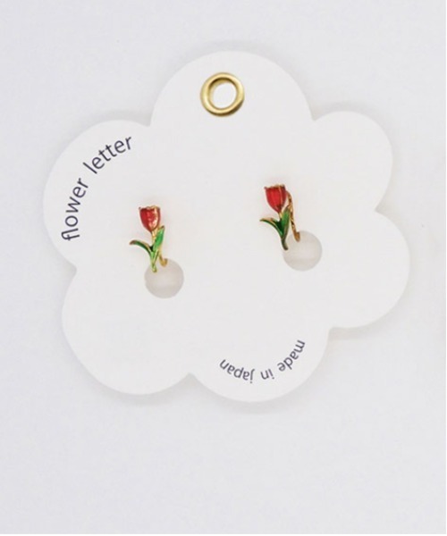 Zoule(ゾーラ)の「Zoule ゾーラ:FLOWER LETTER SERIES flower letter2 花 花言葉 チューリップ タンポポ マーガレット イヤリング(イヤリング・レディース・レッド/ホワイト/イエロー・FREE)」の6枚目の写真