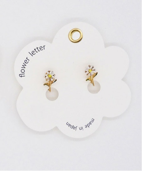 Zoule(ゾーラ)の「Zoule ゾーラ:FLOWER LETTER SERIES flower letter2 花 花言葉 チューリップ タンポポ マーガレット イヤリング(イヤリング・レディース・レッド/ホワイト/イエロー・FREE)」の8枚目の写真