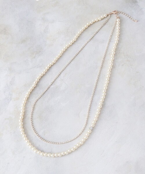 grove(グローブ)の「◆ダイヤ型レーンパール調ネックレス【入卒対応可】(ネックレス・レディース・ピンクゴールド/ゴールド/シルバー・00)」の3枚目の写真
