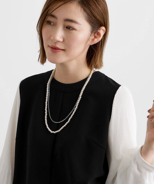 grove(グローブ)の「◆ダイヤ型レーンパール調ネックレス【入卒対応可】(ネックレス・レディース・ピンクゴールド/ゴールド/シルバー・00)」の8枚目の写真