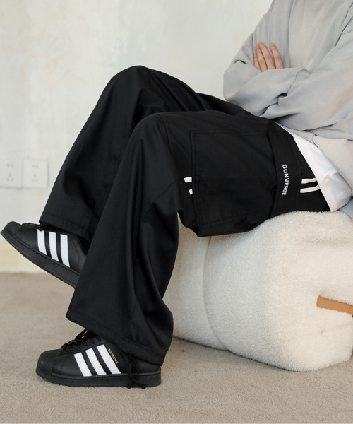 CONVERSE（コンバース）の「【neos】CONVERSE コンバース ルーズシルエット ワンポイントロゴ ライン カーゴ パンツ（カーゴパンツ・メンズ・カーキ/ホワイト/ブラック・MEDIUM/LARGE/X-LARGE）」の8枚目の写真